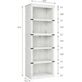 thumbnail image 3 of IDEALHOUSE 5 Tier Bookcase, Farmhouse Book Shelf with Storage, Tall Book Case Wooden 5 Shelf Bookcase for Home Office, Living Room, Bed Room (White, 67.4" H x 24.6" W x 12.8" D), 3 of 18