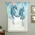 thumbnail image 2 of Coastal Seahorse Blue Balloon Curtains for Windows, Bedroom Curtains 54 Inch Length, Summer Beach Nautical Coral Starfish Tie Up Curtains Panels Thermal Insulated Bathroom Curtains Window 42"x54", 2 of 8