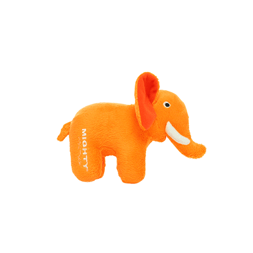 Mighty Junior Safari Durable Elephant Dog Toy, Orange