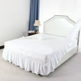 thumbnail image 5 of PiccoCasa 15" Drop Bed Skirt Dust Ruffle Wrap, Full White, 5 of 7