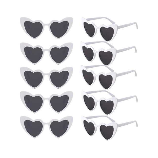 10 Pares de Lentes de Sol Con Forma de Corazón Sin Montura de Color Caramelo Gafas de Sol Modernas Con Forma de Divertido Gafas de Sol de Colores Tintados Para Mujer y Despedida de Soltera