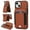 Brown, variant on Compatible WIth Magsafe 2 in 1 Detachable iPhone 14 Plus Shockproof Rugged Wallet Phone Case with Card Holder,Magnetic PU Leather RFID Blocking Flip Kickstand Credit Slots,White