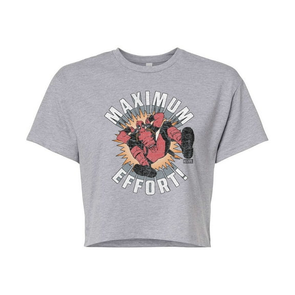 Marvel Deadpool - Maximum Effort - Juniors Cropped Graphic T-Shirt