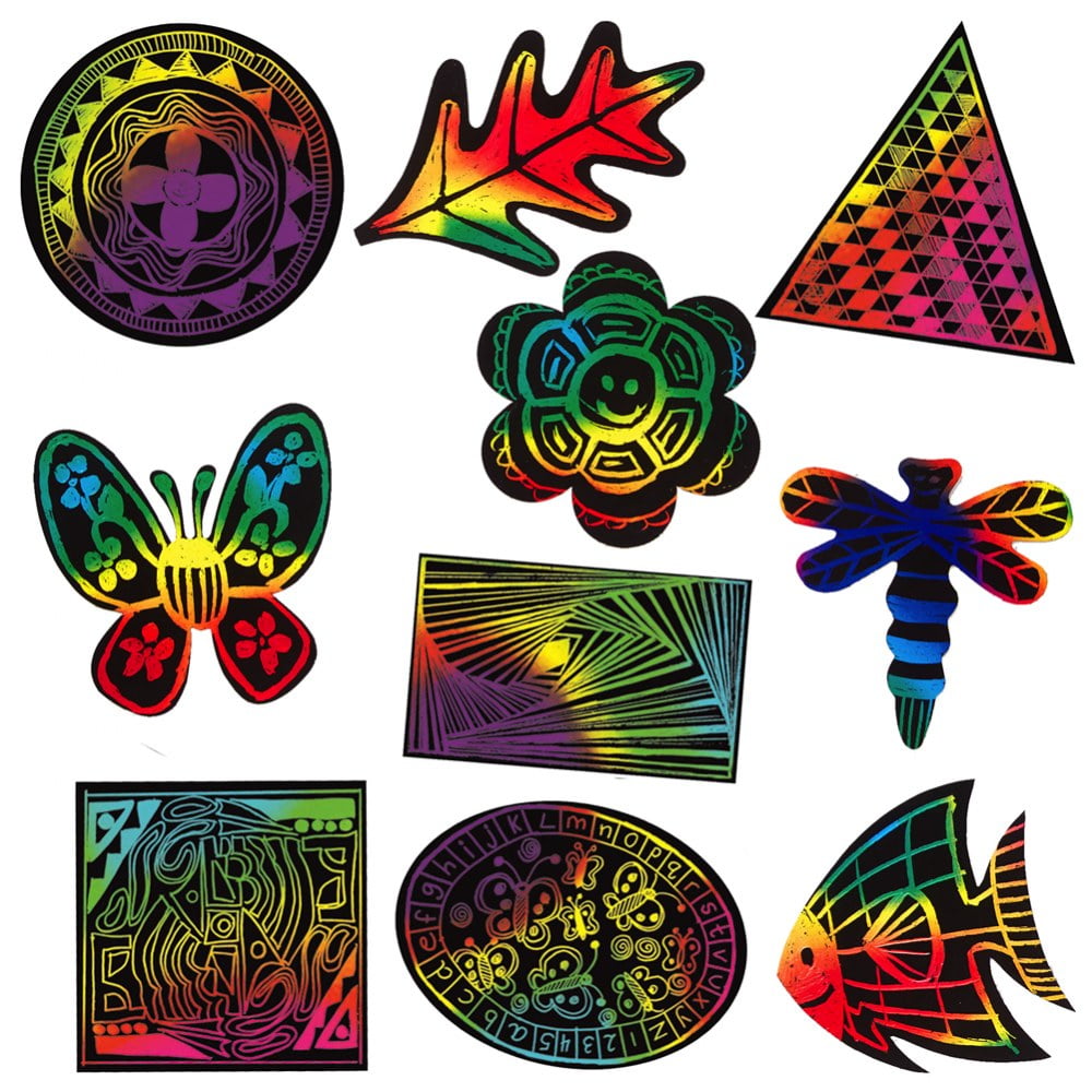 Scratch Art Shapes Set 100 Pieces