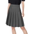 thumbnail image 2 of Pleated Skirts for Women, Skorts High Waisted A-Line Midi Skirts Solid Color Knee Length Skirt Pleated Skirt Women Gray 4XL, 2 of 9