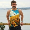 thumbnail image 6 of Pofeuu Clear Sky Sunflower Print Men's Workout Tank Tops Sleeveless Muscle Gym Shirt Quick Dry-3X-Large, 6 of 7