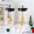 thumbnail image 3 of Set of 2 Medium Battery Powered Lantern,  Glass Cordless Lamp (Gold Leaf), 3 of 8