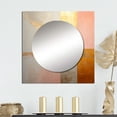 thumbnail image 1 of Designart "Serenity's Structure In Pink Vintage Gilt II" Modern Geometric Gold Large Square Mirror - Square Bedroom Mirror Printed Wall Decor - Modern Square Printed Wall Mirror Art, 1 of 5