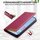 thumbnail image 2 of Funda Tipo Cartera de Cuero Sintético para Samsung Galaxy S24 Ultra Bloqueo RFID, con Ranuras para Tarjetas y Bolsillo para Efectivo, Cierre Magnético Fuerte Rojo, 2 of 6