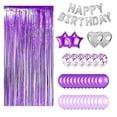 thumbnail image 1 of Globos de fiesta Irfora Juego de 37 globos de calidad premium para interiores y exteriores, color morado, para fiestas de cumpleaños, globos de cumpleaños de estrella plateada y morada, globos de lát, 1 of 7