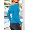 thumbnail image 2 of Suéter PRETTYGARDEN con Hombros Descubiertos y Mangas Largas Azul Mineral XXL, 2 of 8