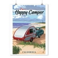 thumbnail image 2 of California Coast, I'm a Happy Camper, Retro Camper on Beach (9x12 Wall Art Print, Home Decor), 2 of 3