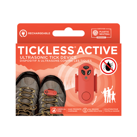 Tickless Active - for outdoor activites | Chemical Free, Ultrasonic, Natural Tick Repellent for all ages - Corall