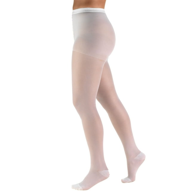 Truform Collants Transparents : 15 - 20 mmHg, Blanc, Petit