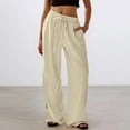 thumbnail image 1 of Women's Casual Pants Straight Leg Comfortable Elastic Waist Soft Trousers Versatile Daily Wear Stretchable Breathable Pure Color plus Size Casual Pants Rompers for Women Womens Pants Petite Casual, 1 of 7