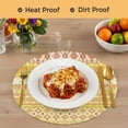 thumbnail image 4 of Yellow Khaki Boho Round 15 Inch Placemats Set of 2, Vintage Ethnic Tribe Abstract Art HeatResistant Non Slip Place Mats for Dining Table, Wipeable Braided Kitchen Table Mats for Housewarming, 4 of 9