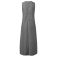 thumbnail image 5 of TSADFHJI Jupe en Velours Côtelé Maxi Robes d'Été pour Femmes Décontractées Robe Bohème Ample à Fleurs Robe Maxi à Bretelles S Gris, 5 of 5