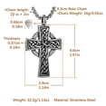 thumbnail image 2 of HZMAN Stainless Steel Celtic Cross Necklace for Men Women Vintage Viking Irish Knot Amulet Pendant Jewelry Gift, 2 of 6