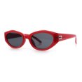 thumbnail image 4 of Womens Mod Oval Beveled Plastic Angular Fashion Sunglasses Red - Black, 4 of 8