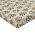 thumbnail image 4 of Ambesonne Vintage Fitted Sheet, Flowers Leaf Print Retro, King Size, Eggshell and Olive Green, 4 of 5