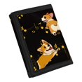 thumbnail image 2 of Chririnla Polyester Trifold Card Wallet with Portable Thin Children's Wallet for Sports, Corgi With Music Notes Youth Wallet, 2 of 6