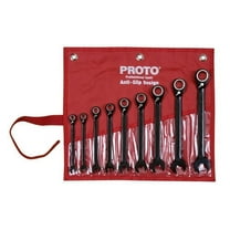 Proto 9 Piece Full Polish Combination Reversible Ratcheting Wrench Set, 12 Point, JSCVT-9S
