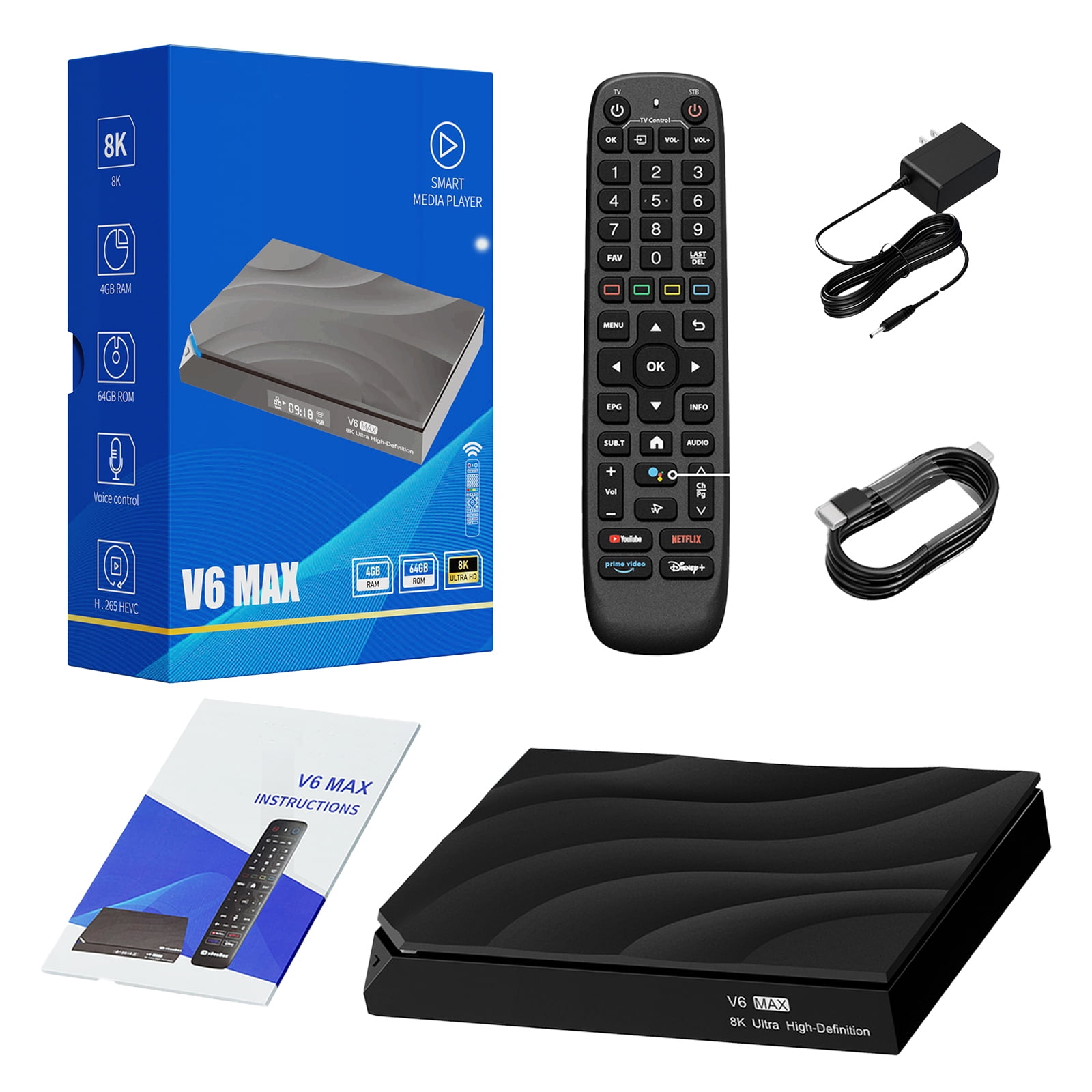 DEDFEIP V6MAX New Max 8K HD 64GB Voice Control for Home Assistant