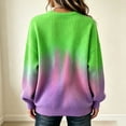thumbnail image 4 of IUYRTFE Women's Ombre Waffle Knit Crewneck Sweatshirt Long Sleeve Relaxed Fit Casual Pullover Top, 4 of 5