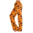 thumbnail image 3 of Halloween Pajama Pants Women Soft Lounge Pj Bottoms Cute Halloween Party Graphic Elastic Waist Trendy Pj Pants Women Saffron XL, 3 of 6