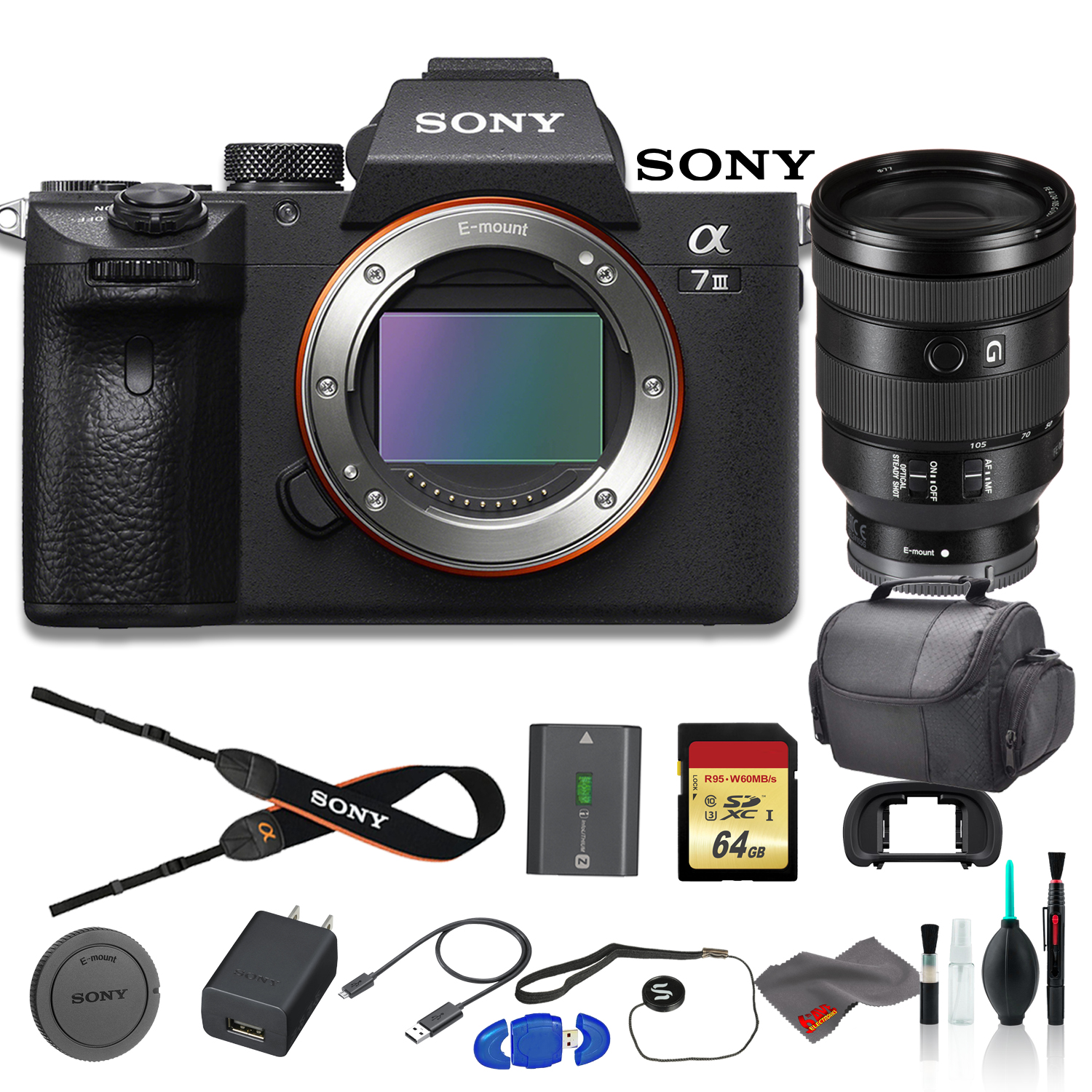 Sony Alpha a7 III Mirrorless Digital Camera Bundle - With Sony FE 24-105mm f/4 Lens, Bag, 64GB Memory Card, Memory Card Reader and More - image 2 of 2
