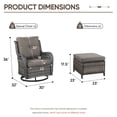 thumbnail image 2 of Gymojoy Wicker Outdoor Furniture Patio Swivel Rocker Glider Chairs with Ottomans Set for Porch Balcony Deck Yard, 2 of 9