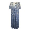 thumbnail image 5 of bbyeadc Women's Summer Dresses 2025 Loose Casual Midi Dresses Vintage Short Sleeve Round Neck A Line Dress Beach Floral Print Sundresses with Side Pocket, Dark Blue S, 5 of 5