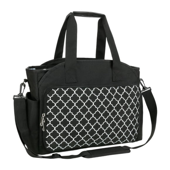 Bolsa organizadora de hilo con correa para el hombro, estuche de viaje de gran capacidad, soporte para hilos, múltiples bolsillos para ovillos de hilo Negro