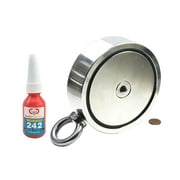 3,600 LBS (combined) pulling force Double Sided Round Neodymium Magnet with Eyebolt, 5.31" Diameter