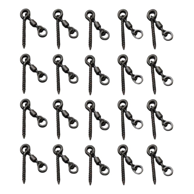 Mosiee 20Pcs Carp Fishing Screws With D-Rig Swivel Ring For Piercing And Holding
