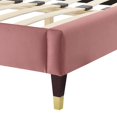 thumbnail image 6 of Platform Bed Frame, Rivet Nailhead, King Size, Pink, Velvet, Mid Century Bedroom, Modern Contemporary Boutique HB35458, 6 of 12