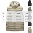 thumbnail image 3 of Mens Puffer Vest Winter Full Zipper Sleeveless Padded Jacket Gilets with Detachable Hooded Warm Outerwear Zip Up Pockets Vests, 3 of 9