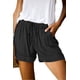 thumbnail image 1 of Pantalones cortos de verano para mujer, informales, con cordón, cintura elástica, cómodos, de color puro, con bolsillos, 1 of 8