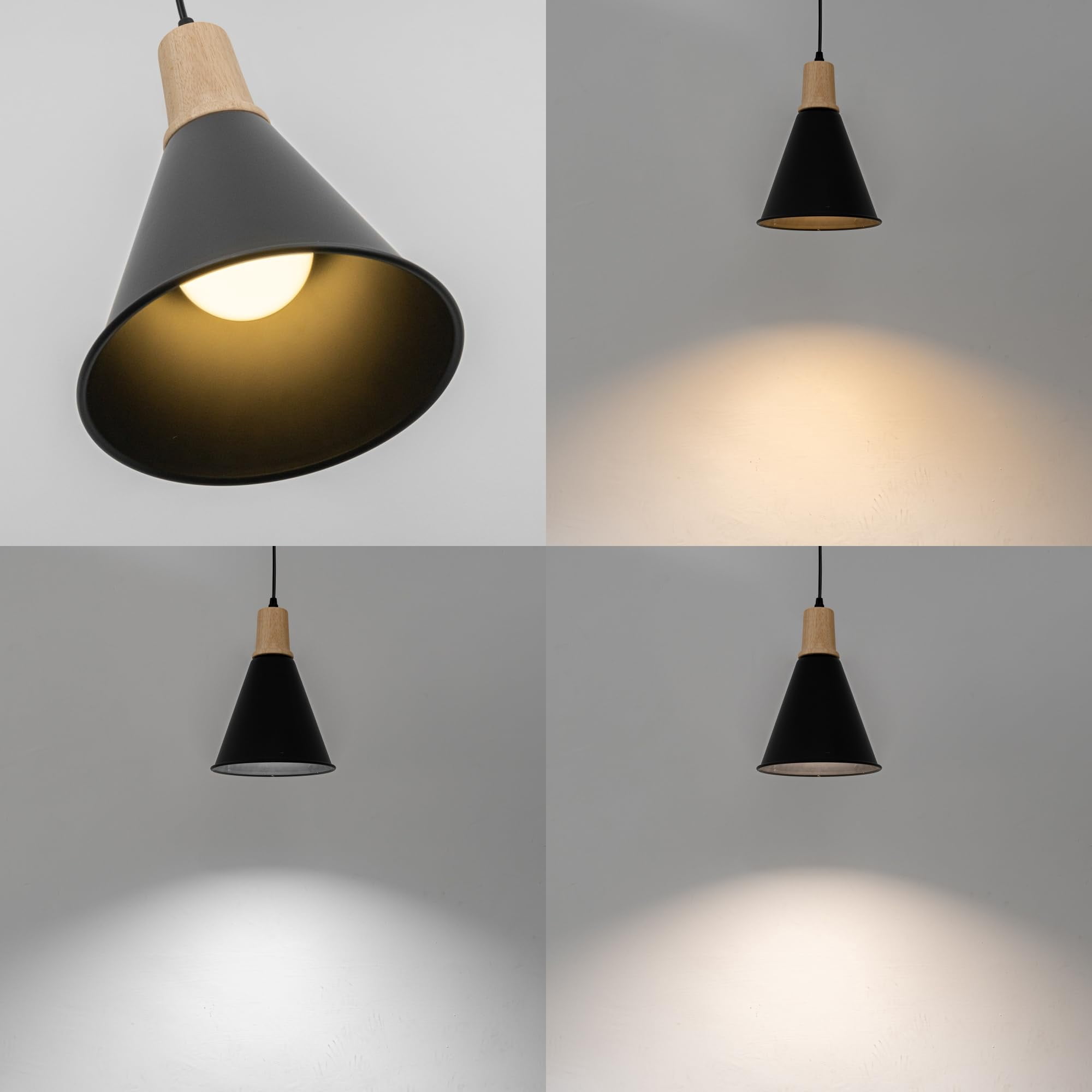 KAYYELAMP H-Type Track Lighting Set 1 Track Rail with Plug Outlet Cable, 1 Track Pendant 3.2 Ft Adjusted Cord Wood Black Metal Vintage Design for Kitchen Loft(No Bulb)