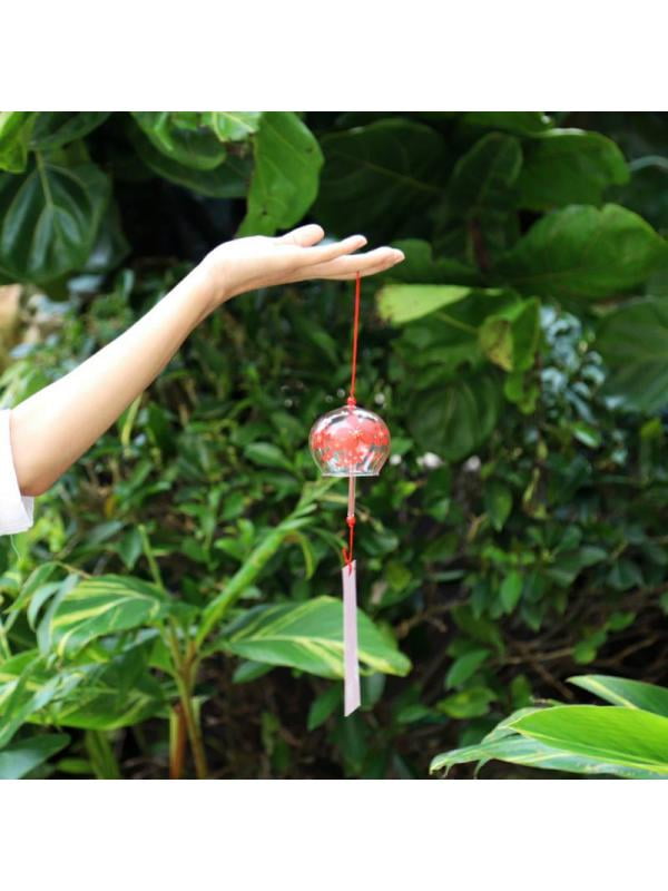 Japanese Wind Bell Wind Chimes Handmade Glass Handpaint Sakura Glass