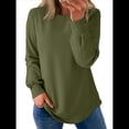 thumbnail image 2 of Sudadera de Mujer con Cuello Redondo, Larga, Corte Asimétrico y Dobladillo Curvo Verde M, 2 of 7
