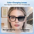 thumbnail image 7 of Smart Audio Glasses, AI Smart Glasses with Real-Time Translation, Music & Hands-Free Calls, Photochromic Lenses for Men & Women Indoor & Outdoor, 7 of 7