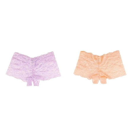 (2-Pack) 2025 New Women sy Underweary Women s Underwear Bikini Cotton Lace Open Panties Multi Deal for Today Color Plus Size Underwear