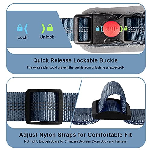 ThinkPet No Pull Harness Breathable Sport Harness with Handle-Dog Harnesses Reflective Adjustable for Medium Large Dogs,Back/Front Clip for Easy Control M Black