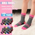 thumbnail image 2 of Boys Crew Socks Novelty Plaid Kids Multiple Colour Elastic Mid Cut Toddler Socks Fashion Casual Breathable Boy Sport Socks 12 Pairs for 2-14 Years Children, 2 of 6