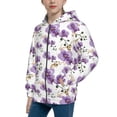 thumbnail image 2 of Sikiie Orchids Flowers Zip Up Hoodie Teenage, hoodies for Teenage, Zipper Sweatshirt Jacket for Daily, Traveling-Medium, 2 of 6