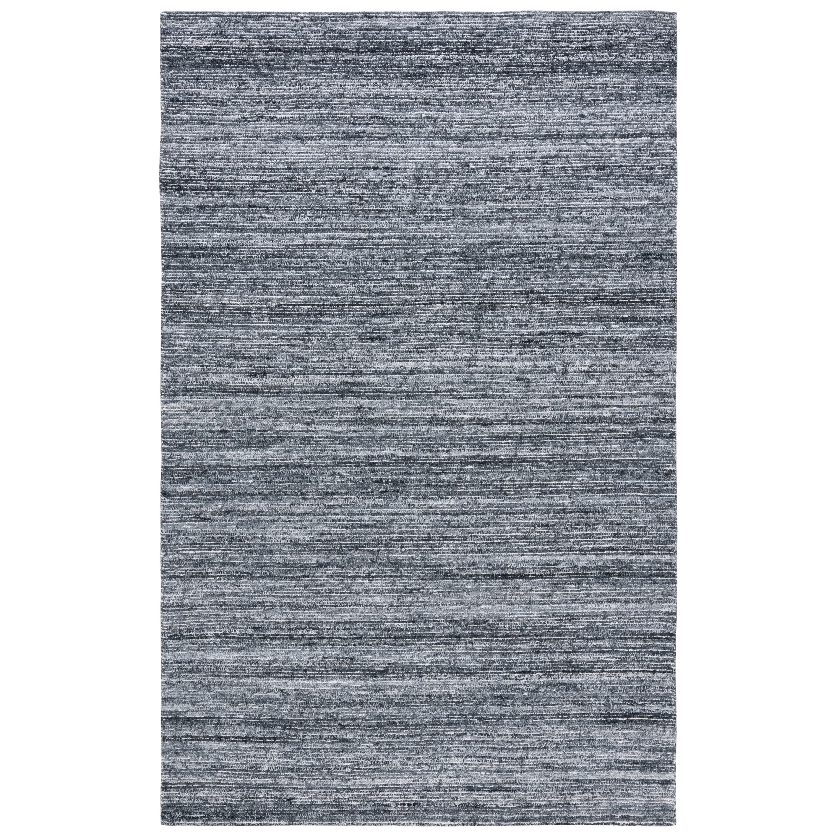 SAFAVIEH Mirage Lecia Striped Polyester Area Rug, Dark Gray/Ivory, 4' x 6'