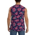 thumbnail image 4 of Haiem Men's Rose Flowers Print Tank Tops Summer Sleeveless Cut Off Workout T-Shirts Fitness Vest Athletic Undershirts-Large, 4 of 8
