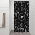 thumbnail image 2 of Black Gothic Skull Cat Pattern Shower Curtain 36"x72" ,Bathroom Decorative Shower Curtains Set with 12 Hooks,Modern Waterproof Washable Shower Curtain, 2 of 6