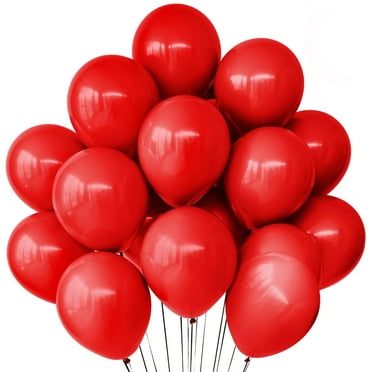 KatchOn, Red Latex Halloween Balloons Set - Large, Pack of 150 | Red Halloween Balloons Garland Kit, Halloween Birthday Decorations | Red Shiny Thanksgiving Balloons, Red Party Decorations for Christ